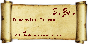 Duschnitz Zsuzsa névjegykártya