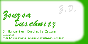 zsuzsa duschnitz business card